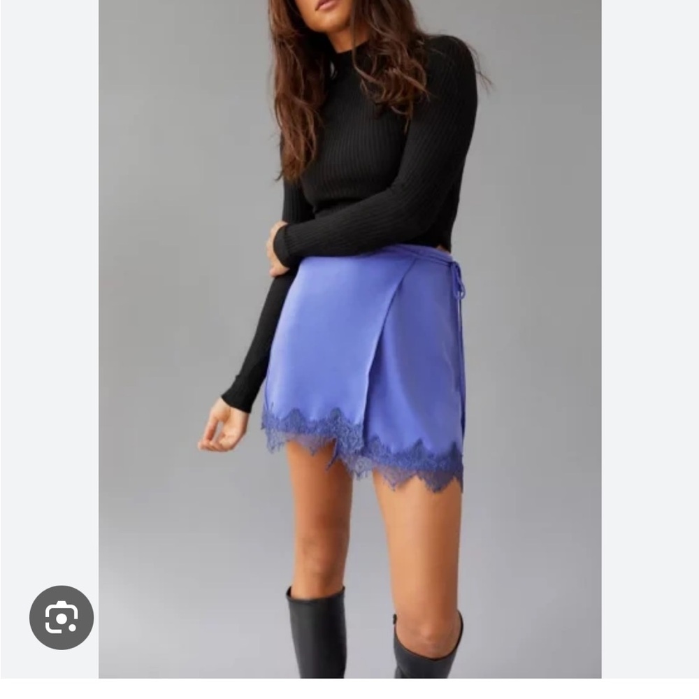 Urban Outfitters Robbi Satin Wrap Mini Skirt
